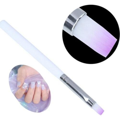 1Pcs DIY Nail Art Brush Acrylic Pen Manicure Gel Brush Flat Nail Art White Brush for Nail Art UV Gel Polish Painting Drawing