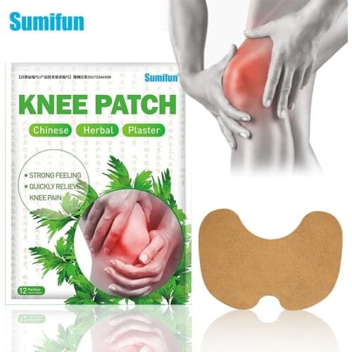 12pcs Sumifun Knee Plaster Sticker Wormwood Extract Knee Joint Ache Pain Relieving Rheumatoid Arthritis Sprains Patch K04601