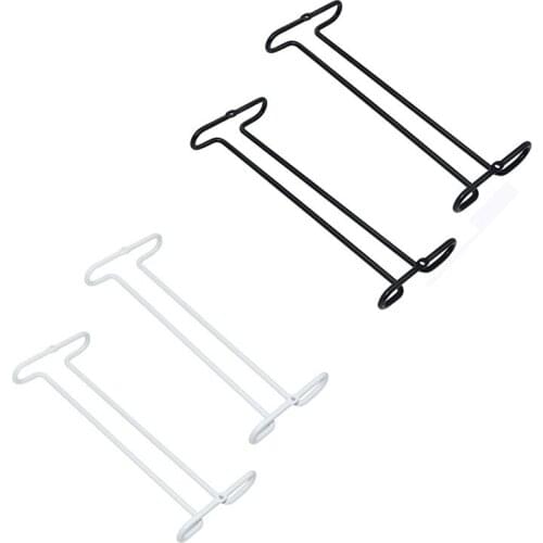 2PCS Simple Wine Glass Rack Inverted Tall Cup Holder Single Row Perforated Red Wine Cup Holder Kitchen Bar Wine Set