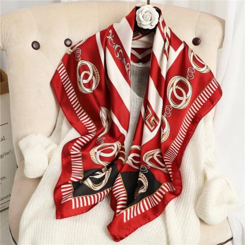 2021 new spring women scarf quality shawl silk fashion scarf headscarf beach sunscreen bag headscarf scarf 90cm*90cm