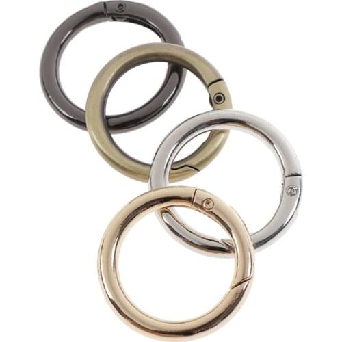 5PCS/Lot Round Ring Circle Spring Snap For DIY Keyring Hook Bag Buckle Handbag Purse