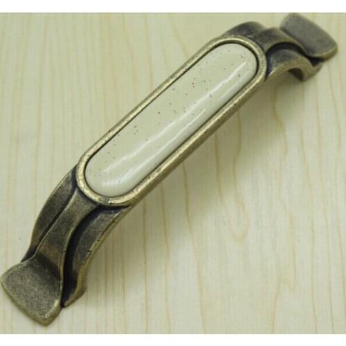 96mm ceramic kitchen cabinet handles pulls antique zinc alloy drawer dresser wardrobe furniture handles knobs