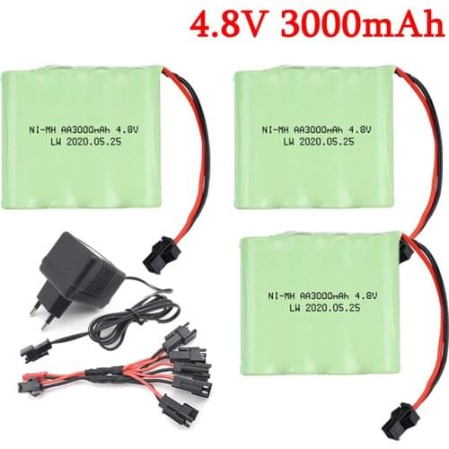 NIMH 4.8v 3000mAh Battery For Rc toys Cars Tanks Robots Boats Guns Ni-MH 4.8v 2400mAh Rechargeable Battery Pack 5pcs