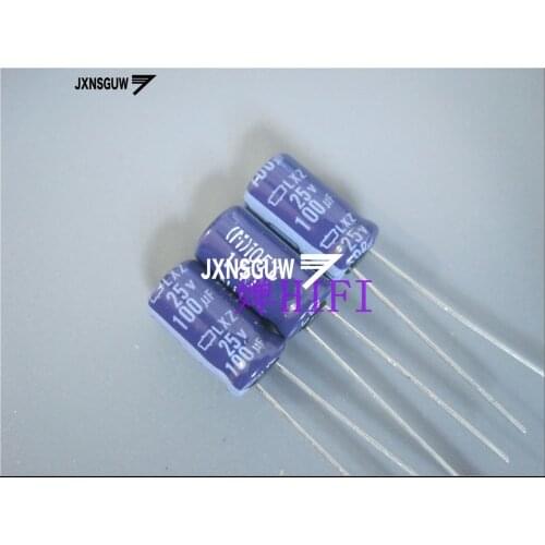 20PCS NIPPON LXZ 25V100UF 6.3X11MM NCC Aluminum electrolytic capacitor 100UF/25V CHEMI-CON 105 degrees 100uF 25V