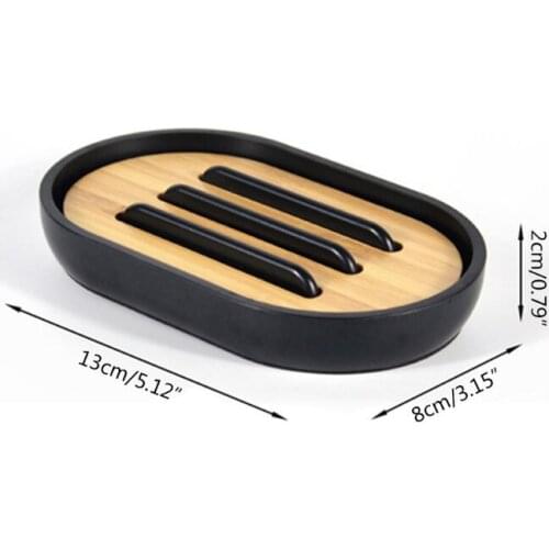 Bamboo Soap Dish Holder Bath Shower Plate Stand Storage Box Rack Case Container for Bathroom