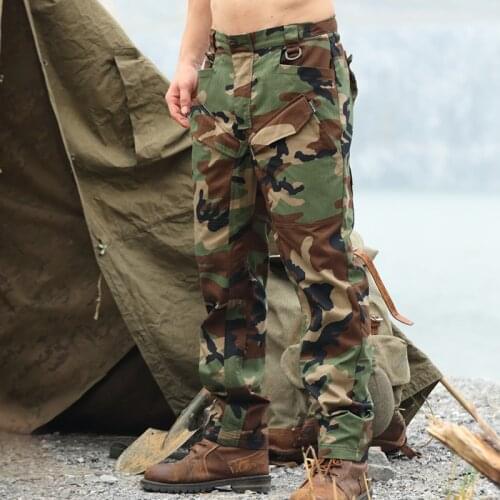 Tactical Cargo Long Pants 65/35 Ripstop Professional Woodland Pants Tactical FG Iron Black MilitaryTrousers Man Camouflage