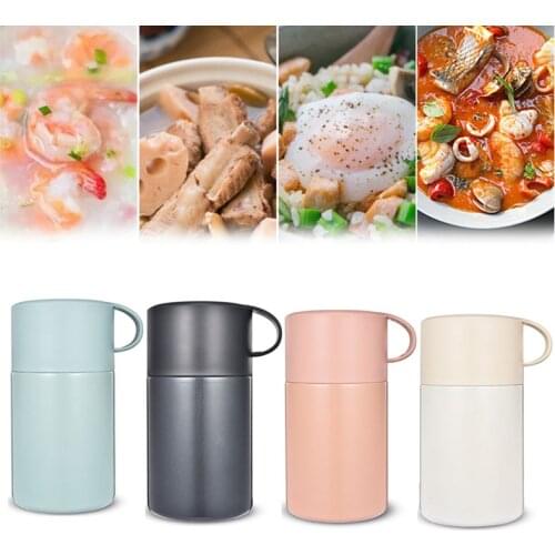 Hot sale 600ml Large Capacity 304Stainless steel Thermos Cup Portable Travel student lunch Box Insulated Braised Pot With Spoons