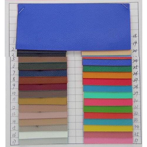 Imitation leather colored side / faux leather Colored edge embossed litchi synthetic PVC leather / high quality thicker