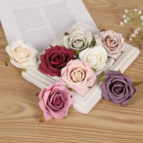 DIY Handmade Simulation Flowers Home Decor Artificial Flower Flower Head Rose Flowers False Blossom Multi-Layer Simulation rose