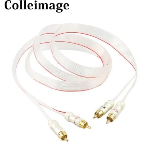 Colleimage Hifi Nordost Silver 2RCA Male to Male Audio Cable Red Heven king snake Gold Plated RCA interconnect Cable