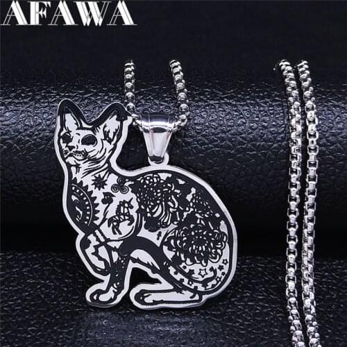 Canadian Hairless Stainless Steel Necklace Chain Silver Color Pendant Necklace Jewelry joyeria acero inoxidable N4081S02