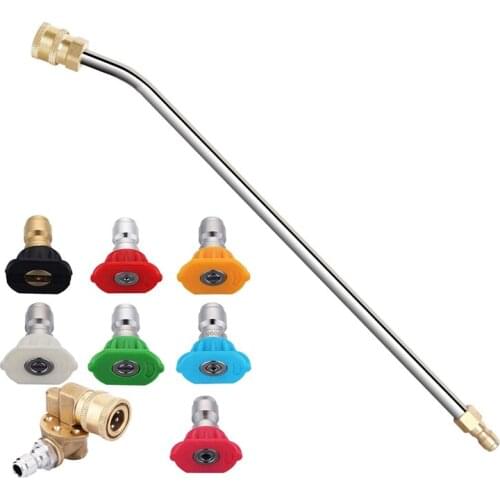 2 Set Pressure Washer Accessories Kit: 1 Set High Pressure Washer Gutter Rod & 1 Set Power Washer Spray Nozzle Tips