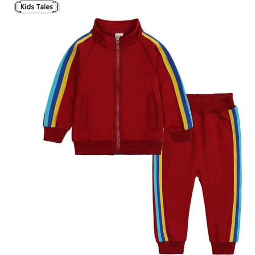 Kids Tale Fashion Autumn Boys Girls Clothes Set Children Kids Clothing Sports Suit Long Sleeve Coat+Pants Casual Tracksuit 2Pcs