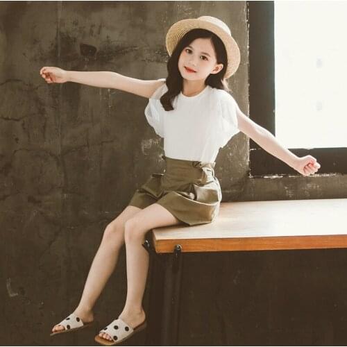 2020 summer girls clothing sets children top +pants two pieces kids costume casual