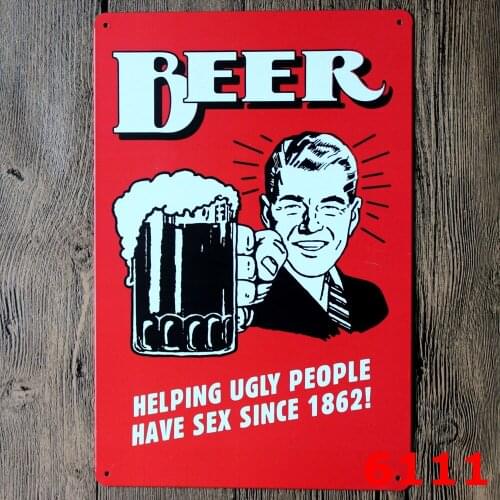 Bar Beer Metal Plates Vintage Metal tin sign Bar Wall art craft painting Pub Home metal Poster Plaques 20x30cm