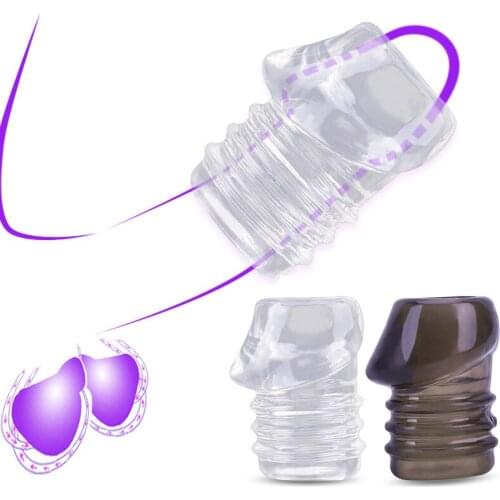 Glans Penis Cover Sleeve Extension Cock Ring Dick Delay Ejaculation Erection Condom Erotic Adult Sex Toys For Men