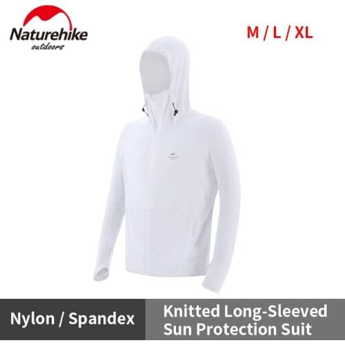 Naturehike Long Sleeve Sunscreen Clothes Outdoor Breathable Ice Feeling Summer Anti-UV Coat Ultralight Woman/Man Cooling Hoodie