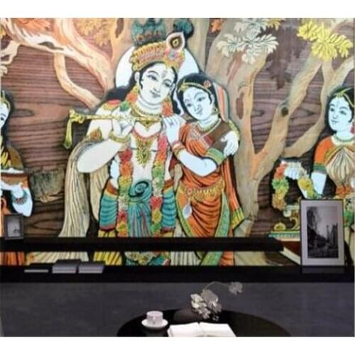 Beibehang Custom wall mural wallpaper in any size India Brahman vintage palace mural decorated wall background wallpaper