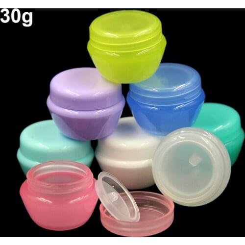 50pcs Plastic Makeup Container Cute Design Cream Jar Empty Cosmetic Pots Colored Packaging Lotion Sample Pot with Lids Clear 30g