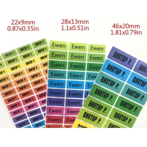 Rainbow Color Custom Name Stickers Girls Multicolor Waterproof Personal Tag Labels Children Scrapbook School Stationery Set