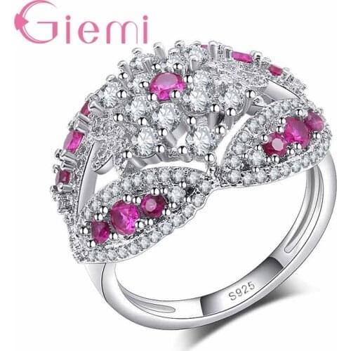 Luxury 925 Sterling Silver Jewelry Rings Pave Sparkling Shiny Stone Wonderful Wedding/Engagement Accessories Hot Selling
