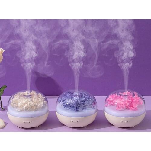 Immortal Flower Aroma Essential Oil Diffuser Mist Maker Ultrasonic Aromatherapy Humidifier with Colorful LED Light for Room Home