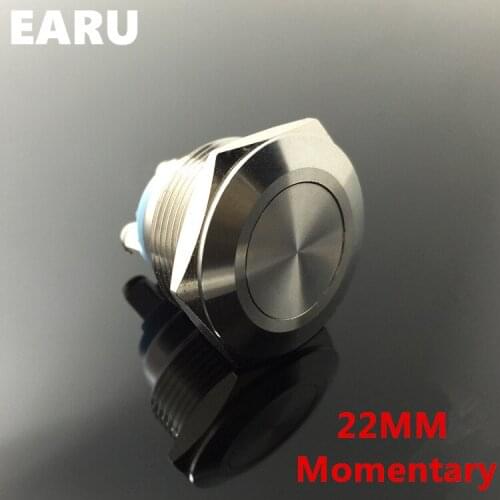 22mm Waterproof Latching Stainless Steel Metal Doorbell Bell Horn Power Push Button Switch Car Auto Engine Start PC Screw Feet