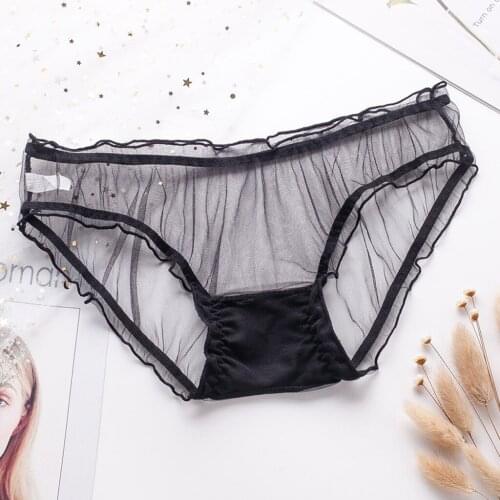 Woman Transparent Underwear Panties Mesh Sexy Lace Lingerie Ladies Sexy Lingerie Thongs G-string Underwear Panties Briefs New