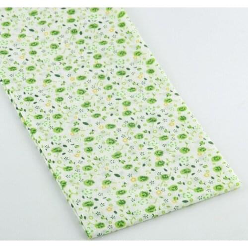 1 piece printed white floral designs 50cmx50cm cotton fabrics textile quilting for doll clothing crafts pre-cut fat quarter