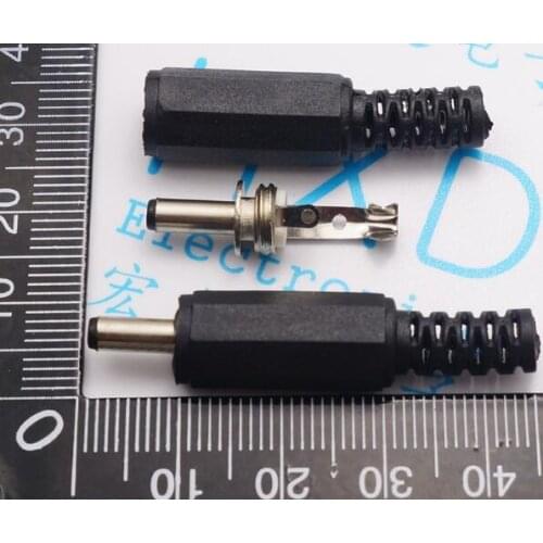 10Pcs/lot DC 3.5x1.3 mm Power cable Male Plug Connector Adapter Plastic 3.5MM*1.3MM