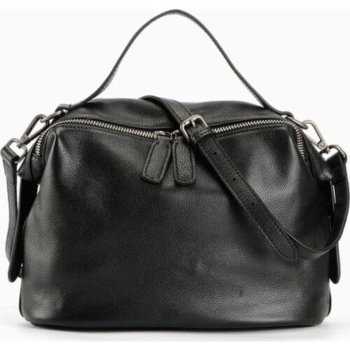 100% Soft Genuine Leather Totes Fashion Shoulder Crossbody Bags For Women Casual Handbag Black Female Bag Bolsas Messenger Bag