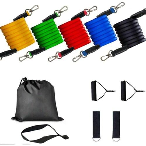 11Pcs Resistance Bands Set Expander Yoga Exercise Fitness Rubber Tubes Band Stretch Training Home Gyms Workout Elastic Pull Rope