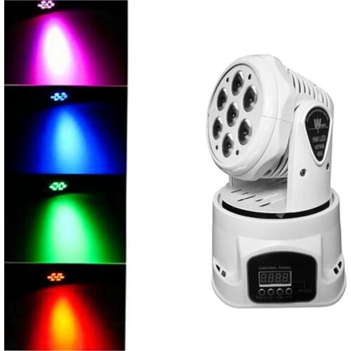 2pcs White Color DMX512 LED Moving Head Lights Wash Stage Light /7x12W Wash Light/RGBW 4in1 DJ Equipments Disco Party Lighting