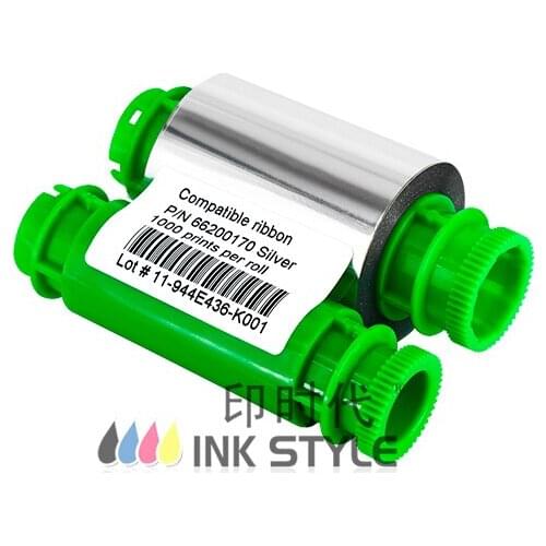 2pcs/Lot Pointman 66200170 Silver Metallic Ribbon 1000prints use in TP-9000 TP-9100 TP-9200 N10 N15 N20 N30 ID Card Printer