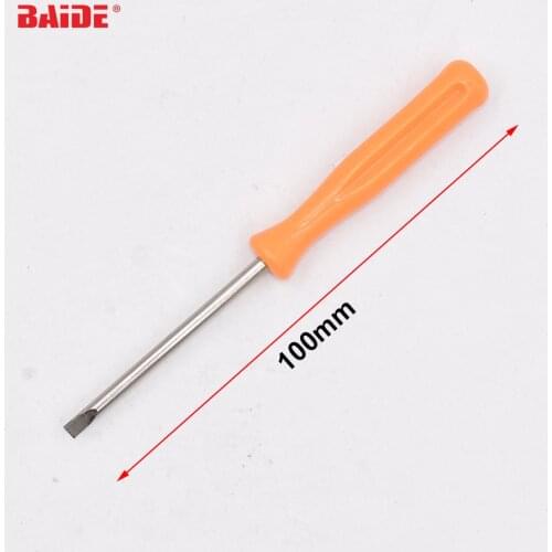3.0 x 100 mm 45# Steel Orange Flat blade Flathead Slot type Straight Slotted Screw driver PH0 3mm Phillips Screwdriver 500pcs
