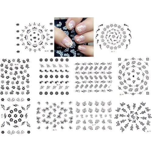3D Nail Art Transfer Stickers 50 Sheets Flower Decals Manicure Decoration Tip