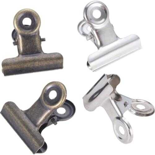 5-20pcs Binder Clips Middle size Metal Round Clamp Paper Antique Bronze/Silver/Red Brass/Black Bills Home Office School 32x30mm
