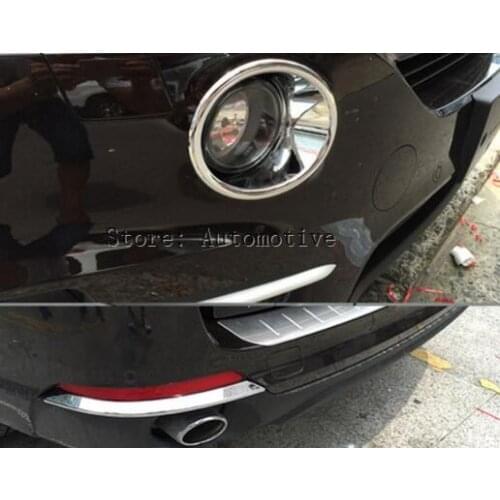ABS Chrome Front & Rear Fog Light Lamp Cover Trim For BMW X5 F15 2014 2015 4pcs