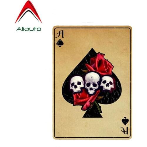 Aliauto Creative Car Sticker Playing Cards Decal Heart Rose Automobile Motorcycles Decoration Accessories Vinyl,14cm*9cm