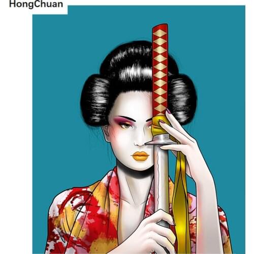 New DIY 5D Square/Round Diamond Embroidery Japanese Geisha Mural Diamond Painting Cross Stitch Mosaic Home Decoration Gift