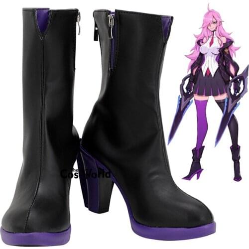 LOL Battle Academia 2019 The Sinister Blade Katarina Games Customize Cosplay High Heels Shoes Boots 3 Colors