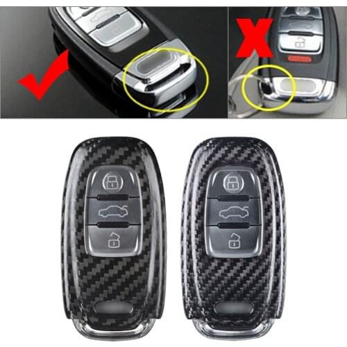 For Audi A3 A4 A5 A6 A7 A8 Carbon Fiber Replacement Car Remote Key Shell Cover Case