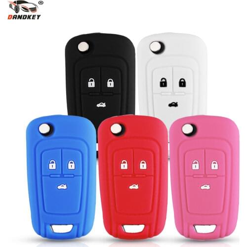 DANDKEY 50pcs 3 Buttons Remote Folding Flid 3B Car Key Cover Case For Chevrolet Cruze Silicone Procted