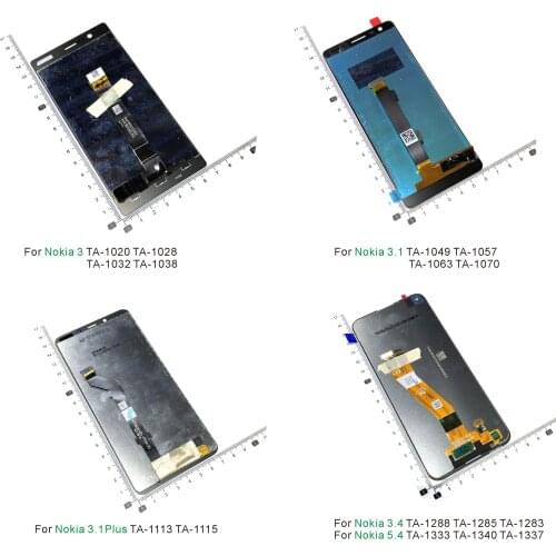 For Nokia 3 TA-1020 3.1 TA-1049 3.1Plus TA-1113 3.4 TA-1288 5.4 LCD Display Touch Screen Digitizer Assembly Replacement Parts
