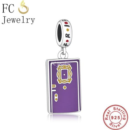 FC Jewelry Fit Original Charm Bracelet Real 925 Sterling Silver Friends Purple & Green Door Bead For Making Women Berloque 2021