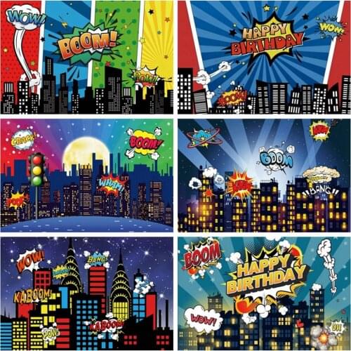 Yeele Superhero City Building Super Hero Baby Shower Birthday Party Backdrop Photography Background For Photo Studio Photophone