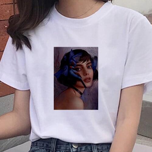 New Summer T-shirt Women Harajuku Aesthetic Graphics Tshirt Female abstract beauty Printed Short Sleeve T-shirt Tops Tee Clothes
