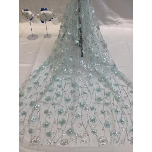 Hot sale white bead tube sequin flower wedding dress embroidery, suitable for high-end wedding dress skirt
