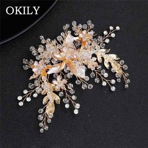 Handmade Gorgeous Crystal Haircomb Bride Head Ornaments Wedding Flower Hair Combs Hair Accessories Bridal Womens Jewelry
