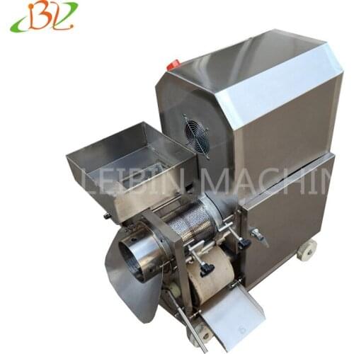 The fish meat harvester in the restaurant seafood market is used to remove the fishbone fish skin machine